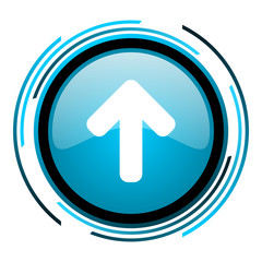 arrow up blue circle glossy icon