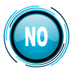 Obraz premium no blue circle glossy icon