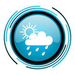 weather forecast blue circle glossy icon