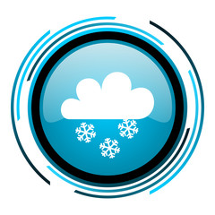 weather forecast blue circle glossy icon