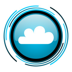 weather forecast blue circle glossy icon