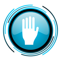 Obraz premium stop blue circle glossy icon