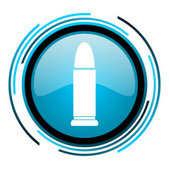 ammunition blue circle glossy icon