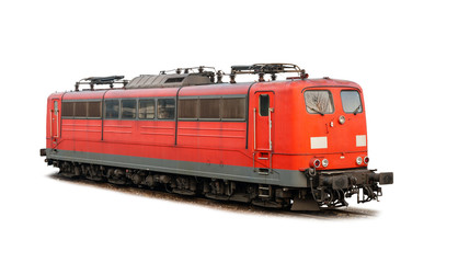 German railways' electric locomotive class 151 isolated on white