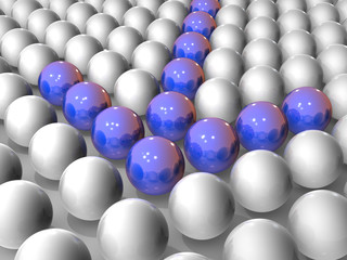 Blue arrow configured in ball