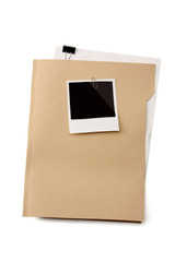 File folder with blank label for text