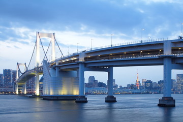 Fototapeta na wymiar Tokyo city view ,Rainbow bridge