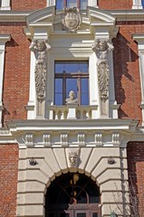 fasade of building Fine Arts Academy in Krakow
