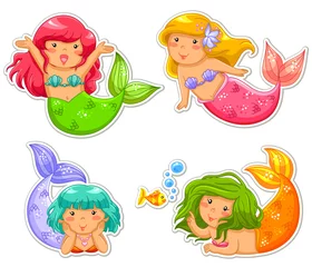 Printed kitchen splashbacks Mermaid little mermaids