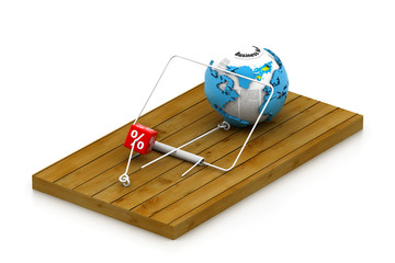 Globe in mousetrap.