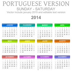 2014 calendar portuguese version