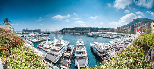 Panorama of Monaco sea port.