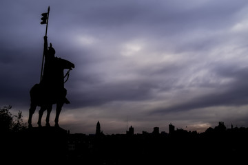 Oporto skyline silhouette