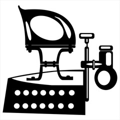 vector illustration retro iron on white background