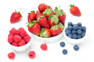 fresh berries - strawberries, raspberries and blueberries