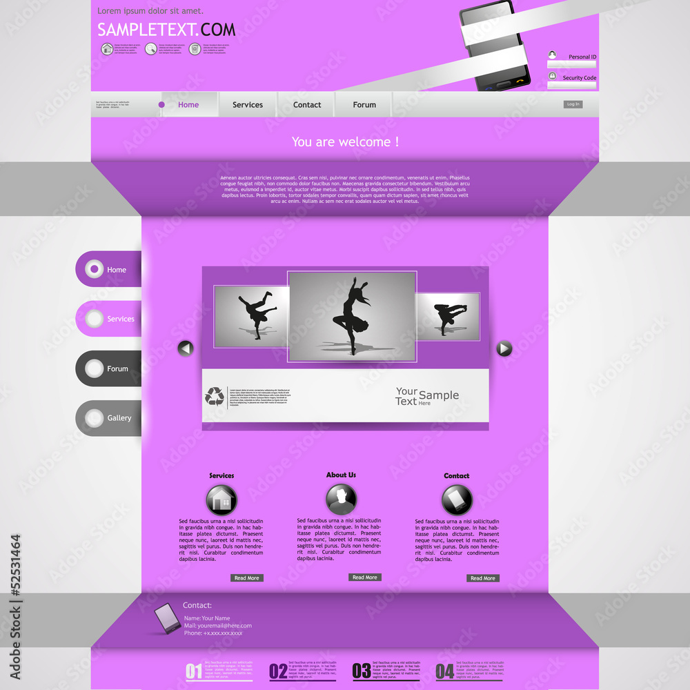 Poster business website template in editable vector format
