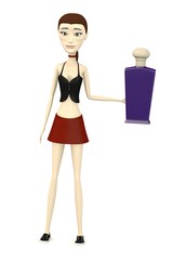 3d render of cartoon character with shampoo