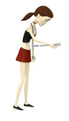 3d render of cartoon character with needle