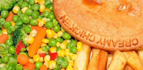 Chicken Pie And Chips Dinner