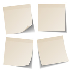 4 Beige Stick Notes