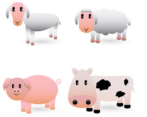 Cute farm animals