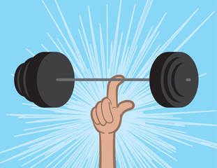 Weights held up by single finger