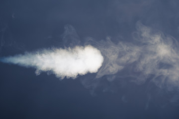 white dense smoke trail