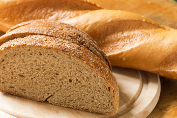 Sliced loaf of bread