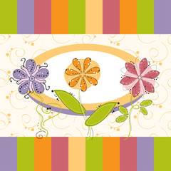 Card greeting or invitation with flowers