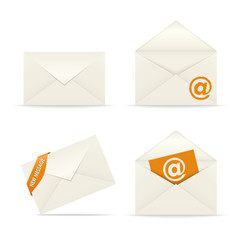 Envelope icon mail on white background