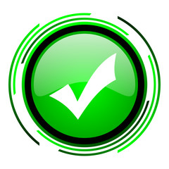 accept green circle glossy icon