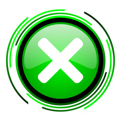 Obraz premium cancel green circle glossy icon