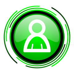 account green circle glossy icon