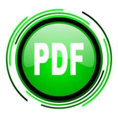 pdf green circle glossy icon