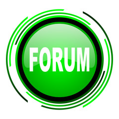 forum green circle glossy icon