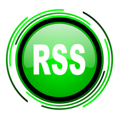 rss green circle glossy icon