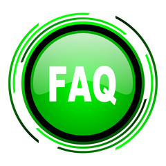 faq green circle glossy icon