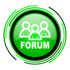forum green circle glossy icon