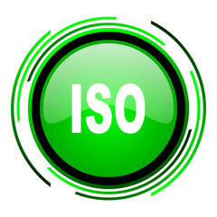 iso green circle glossy icon