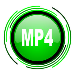 mp4 green circle glossy icon