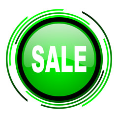 sale green circle glossy icon