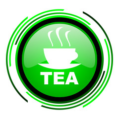 tea green circle glossy icon