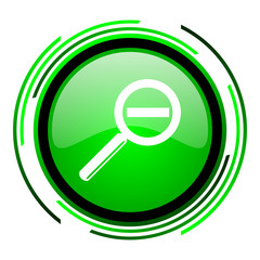 magnification green circle glossy icon