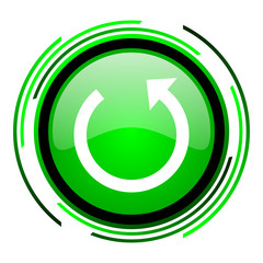 rotate green circle glossy icon