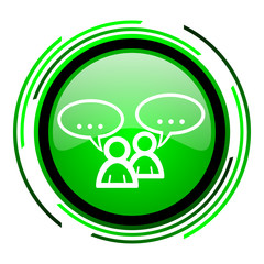 forum green circle glossy icon