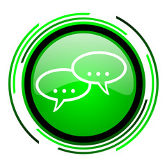forum green circle glossy icon