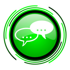 forum green circle glossy icon