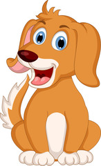 Fototapeta na wymiar cute little dog cartoon expression