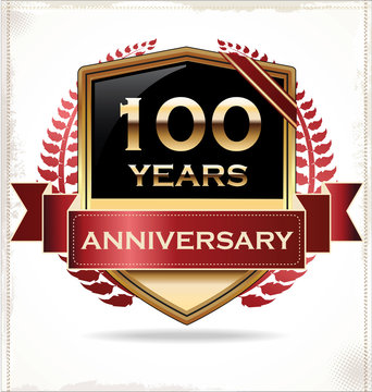 100 years anniversary golden label