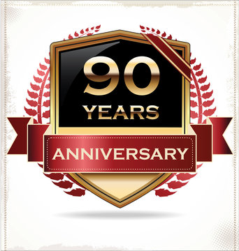 90 years anniversary golden label
